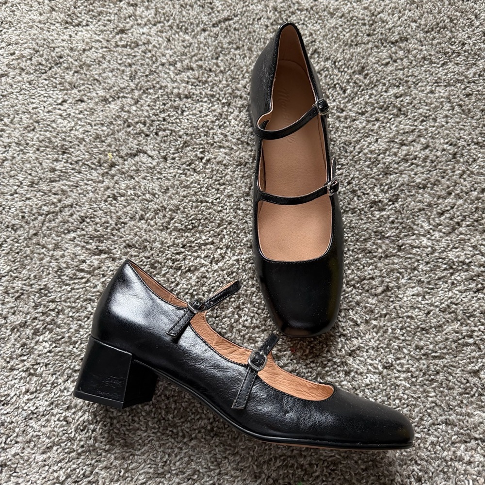 Madewell Elegant Black Leather Mary Jane Women's Shoes